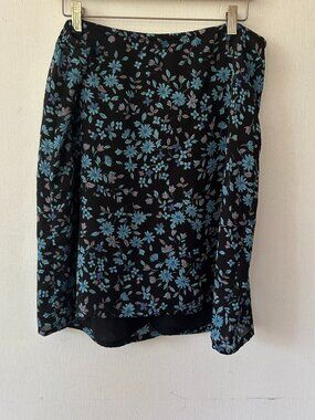 Lane Bryant Dark Cottagecore Skirt Womens 18/20 Blue Floral Dark Fairy Elastic